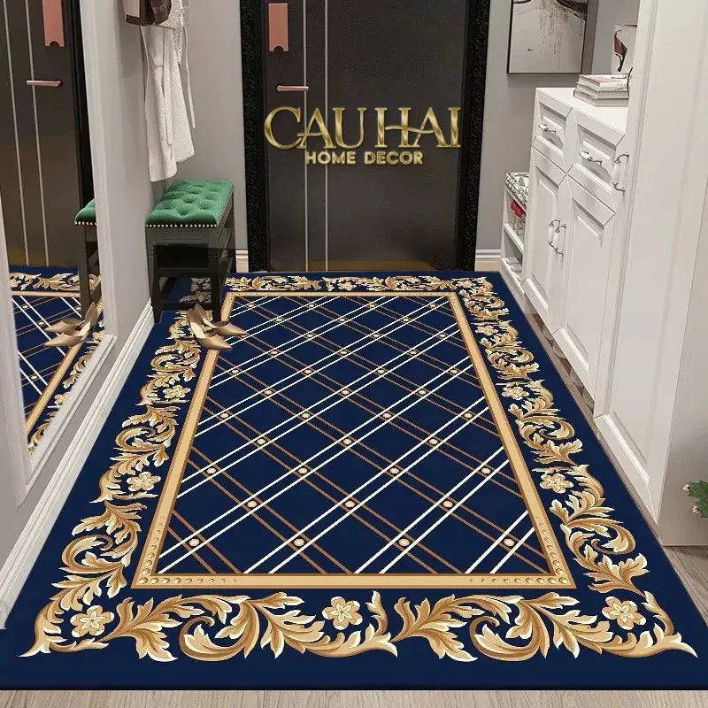 Thảm Cửa Nhung Pha Lê Cao Cấp - 80x120 Royal Gold Barocco Premium Rugs-CẬU HAI HOME DECOR