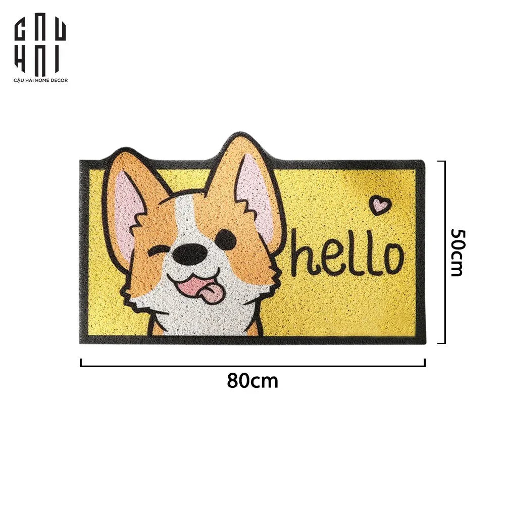 Thảm Cửa Ra Vào 50X80 - Corgi Hello Front Door-THẢM CỬA-CẬU HAI HOME DECOR