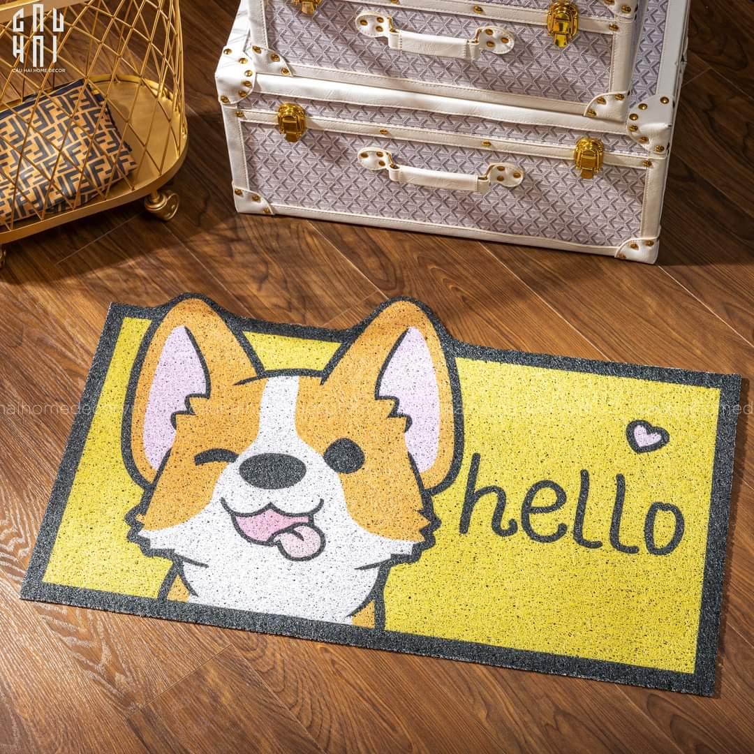 Thảm Cửa Ra Vào 50X80 - Corgi Hello Front Door-THẢM CỬA-CẬU HAI HOME DECOR