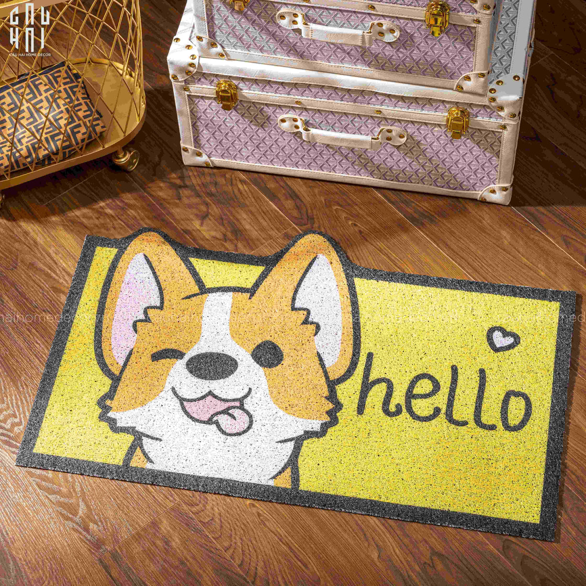 Thảm Cửa Ra Vào 50X80 - Corgi Hello Front Door-THẢM CỬA-CẬU HAI HOME DECOR