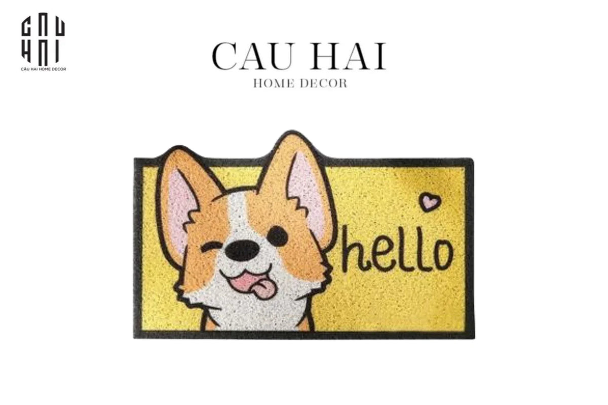 Thảm Cửa Ra Vào 50X80 - Corgi Hello Front Door-THẢM CỬA-CẬU HAI HOME DECOR