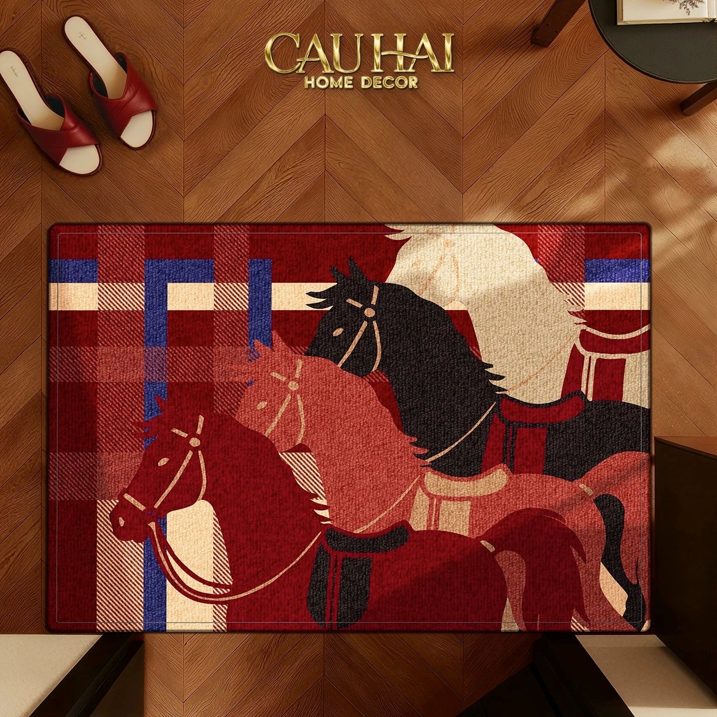 Thảm Cửa Sợi Dệt 60x90 - Les Trois Chevaux D’Empire - CẬU HAI HOME DECOR
