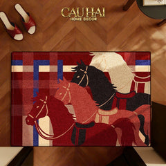 Thảm Cửa Sợi Dệt 60x90 Ngựa Kỵ Binh Hoàng Gia - Les Trois Chevaux D’Empire-THẢM CỬA-CẬU HAI HOME DECOR