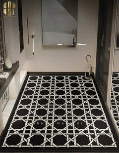 Thảm Cửa Sợi Poly Đan Vòng 100X120 Cannage D.O - Noir-THẢM CỬA-CẬU HAI HOME DECOR