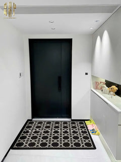 Thảm Cửa Sợi Poly Đan Vòng 100X120 Cannage D.O - Noir-THẢM CỬA-CẬU HAI HOME DECOR
