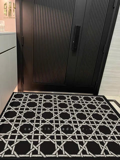 Thảm Cửa Sợi Poly Đan Vòng 100X120 Cannage D.O - Noir-THẢM CỬA-CẬU HAI HOME DECOR