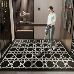 Thảm Cửa Sợi Poly Đan Vòng 100X120 Cannage D.O - Noir-THẢM CỬA-CẬU HAI HOME DECOR