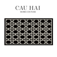 Thảm Cửa Sợi Poly Đan Vòng 100X120 Cannage D.O - Noir-THẢM CỬA-CẬU HAI HOME DECOR