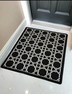 Thảm Cửa Sợi Poly Đan Vòng 100X120 Cannage D.O - Noir-CẬU HAI HOME DECOR
