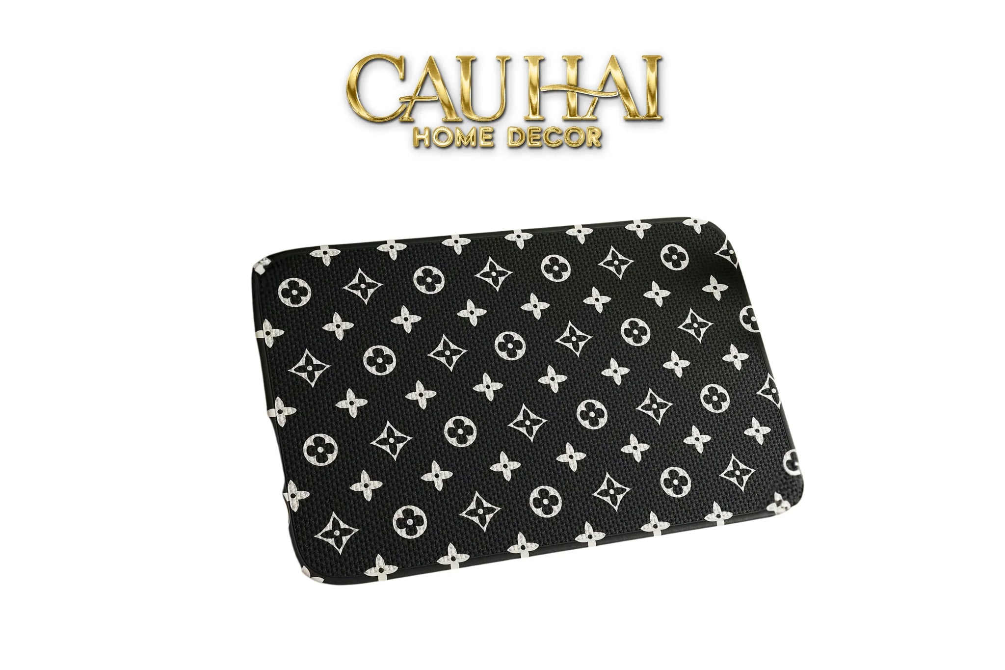 Thảm Cửa Thảm Bathroom Chenille 60X90 - Signature Fleur Monogram-THẢM CỬA-CẬU HAI HOME DECOR