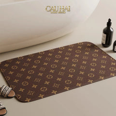 Thảm Cửa Thảm Bathroom Chenille 60X90 - Signature Fleur Monogram-THẢM CỬA-CẬU HAI HOME DECOR