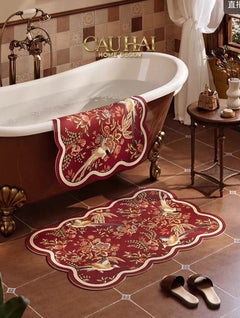Thảm Cửa Thảm Bathroom Da Micro-Nappa Gen8 60X90 - Phoenix Dynasty Ruby Jardin - Da Thấm Hút-CẬU HAI HOME DECOR