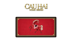 Thảm Cửa / Thảm Bathroom Micro Nappa Gen8 55x90 - Impérial Équestre Embroidered Cheval - Ruby Rouge-CẬU HAI HOME DECOR