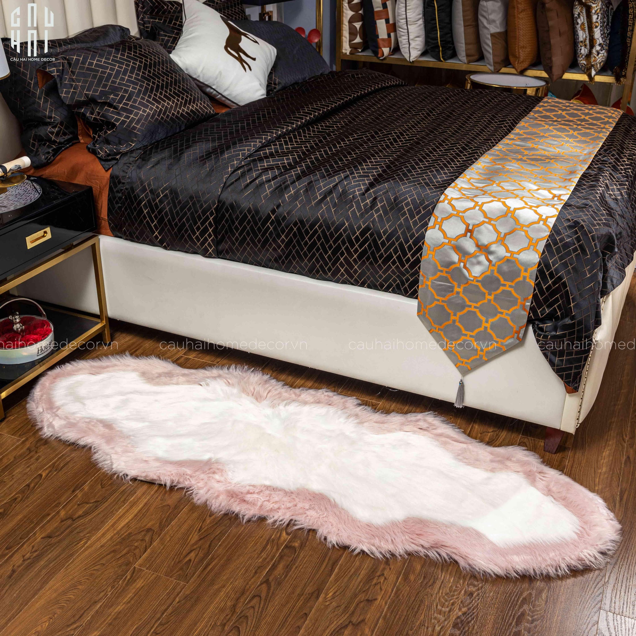 Thảm Lông Everton - Pink 60x180cm-THẢM TRÒN - THẢM BED-CẬU HAI HOME DECOR