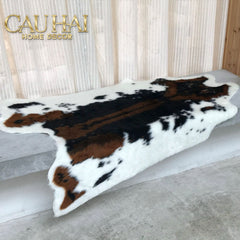 Thảm Lông Faux Fur Cowhide Cognac Noir 85x110-Thảm Lông-CẬU HAI HOME DECOR