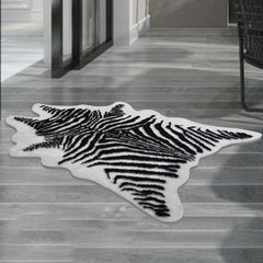 Thảm Lông Faux Fur Zebra Hide Noir 85x110-Thảm Lông-CẬU HAI HOME DECOR