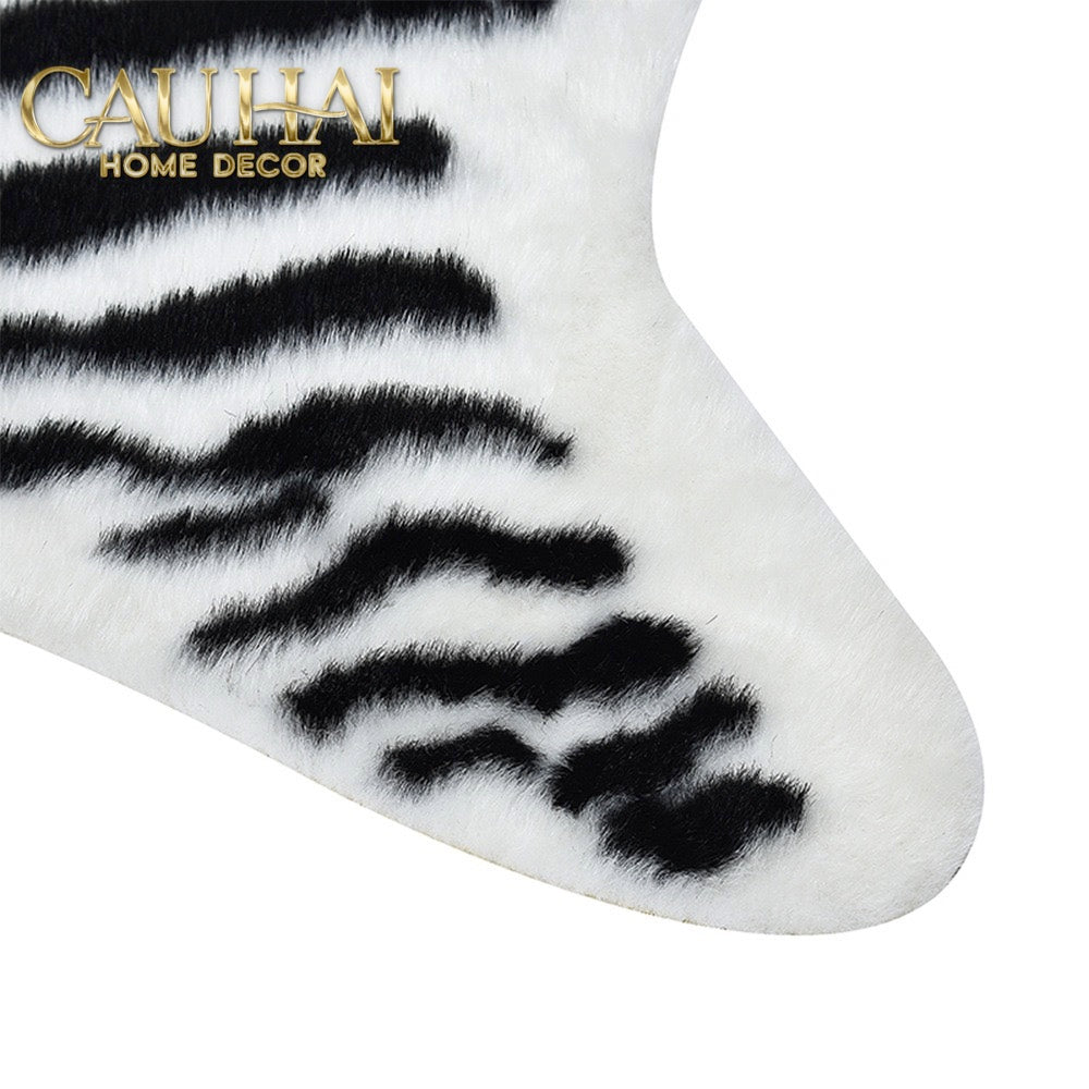 Thảm Lông Faux Fur Zebra Hide Noir 85x110-Thảm Lông-CẬU HAI HOME DECOR