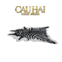 Thảm Lông Faux Fur Zebra Hide Noir 85x110-Thảm Lông-CẬU HAI HOME DECOR