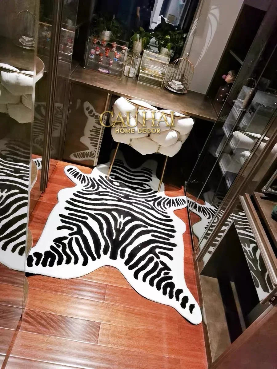 Thảm Lông Tuyết 80X110 Wild Spirit Zebra-THẢM TRÒN - THẢM BED-CẬU HAI HOME DECOR
