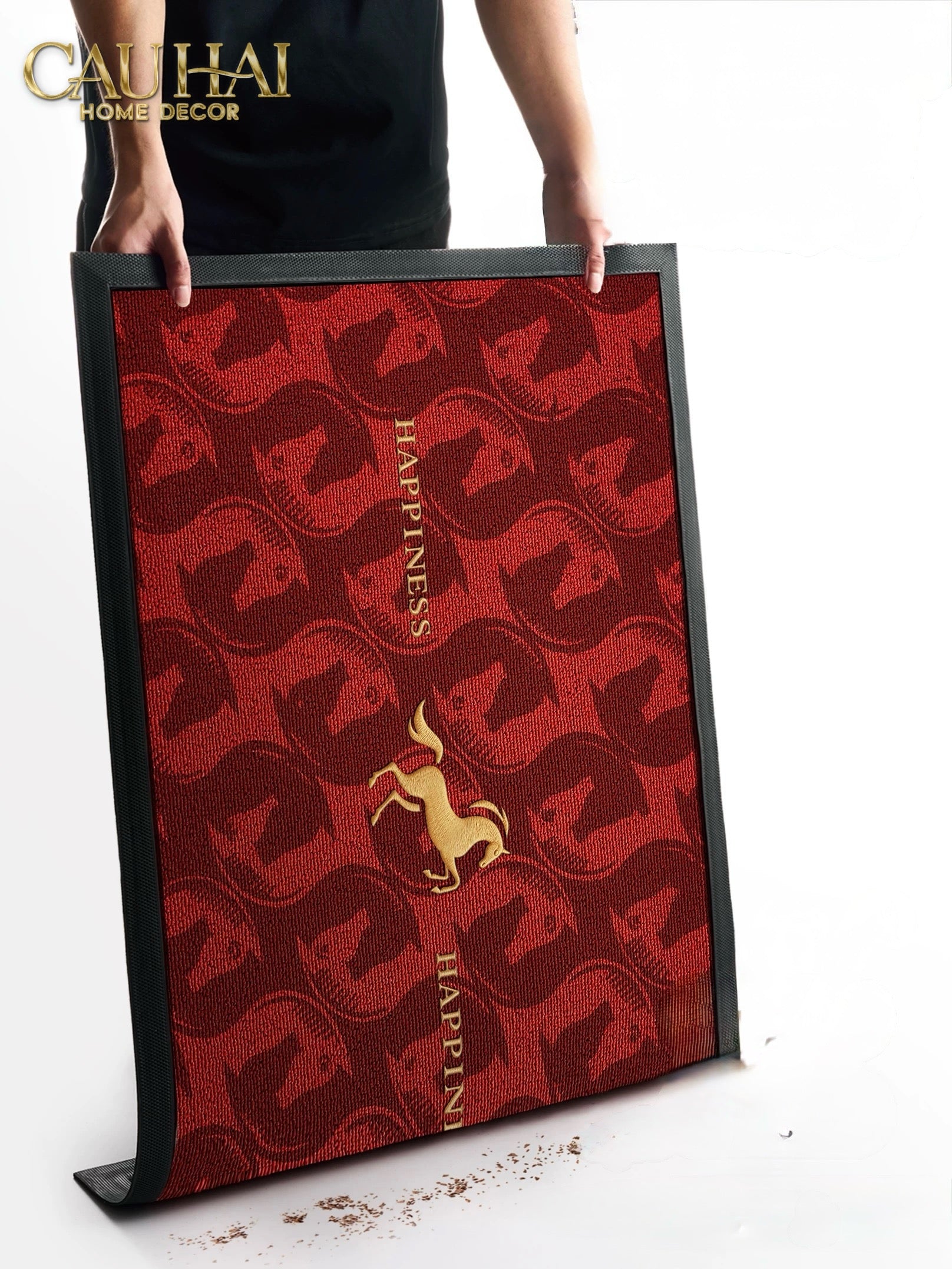 Thảm Ngăn Bụi 80x120 Ngựa Dây Cương - Héritage Équestre Harnais Rouge et Fauve-CẬU HAI HOME DECOR