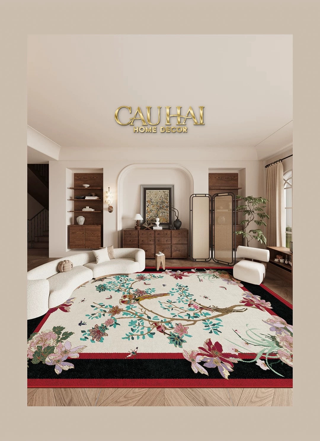 Thảm Trải Sàn Nhung Bỉ 140X200/160X230 - Nocturne Avian Impériale Rectangular - CẬU HAI HOME DECOR