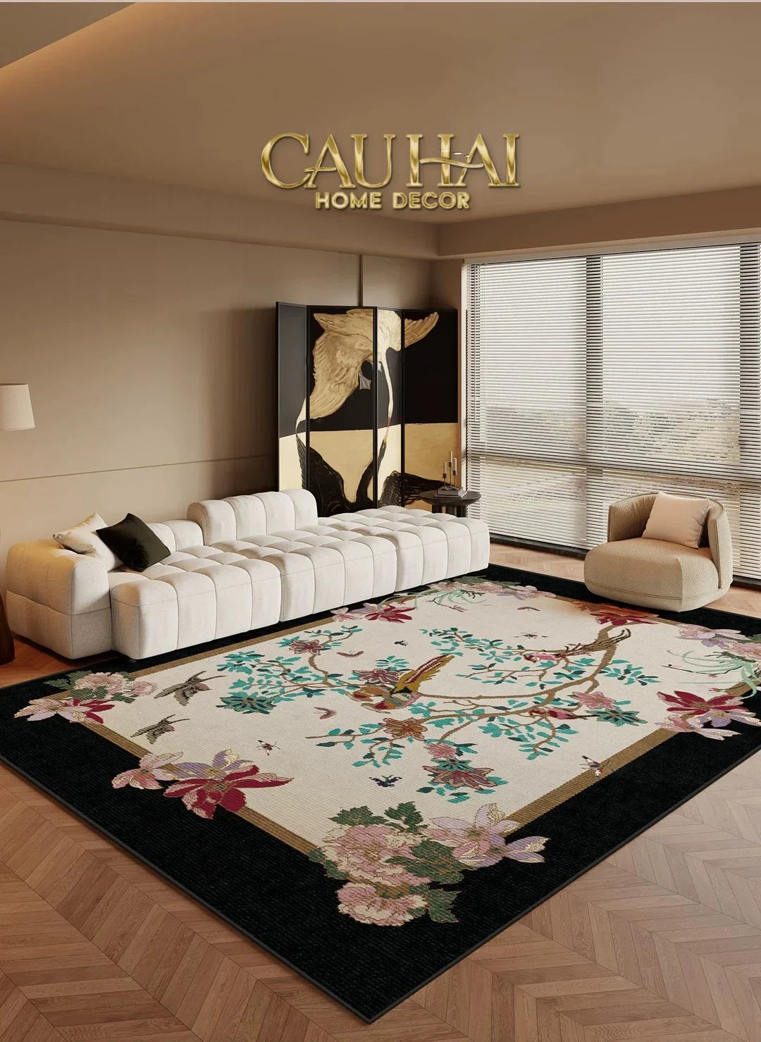 Thảm Trải Sàn Nhung Bỉ 140X200/160X230 - Nocturne Avian Impériale Rectangular-THẢM TRẢI SÀN-CẬU HAI HOME DECOR