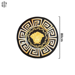 Thảm Tròn D80 Nhung Bỉ - Ronde Carpet Gianni Vers. Medusa Greek Key-CẬU HAI HOME DECOR