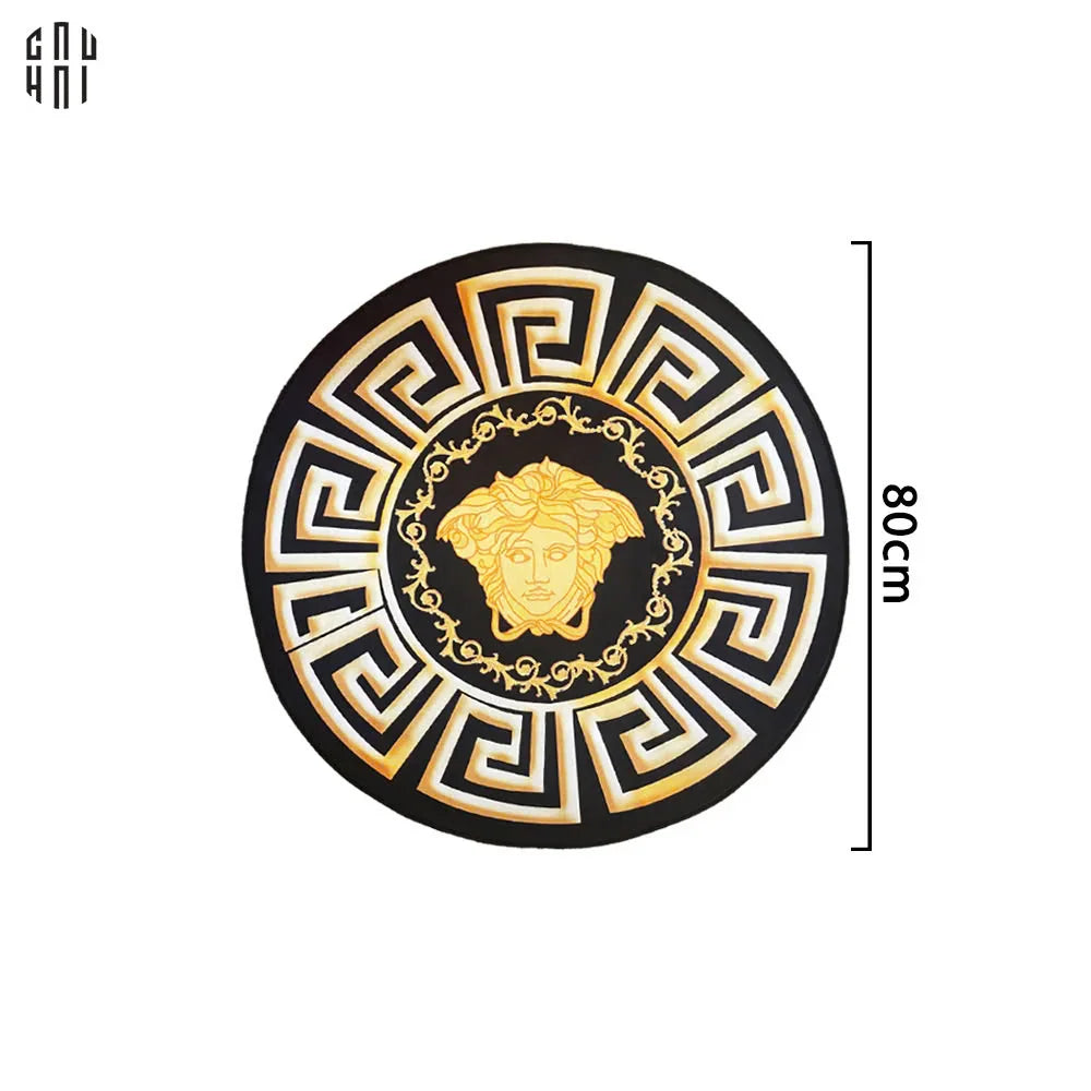 THẢM TRÒN D80 TRẢI SÀN NHUNG BỈ - ROUND CARPET GIANNI VERS. MEDUSA GREEK KEY