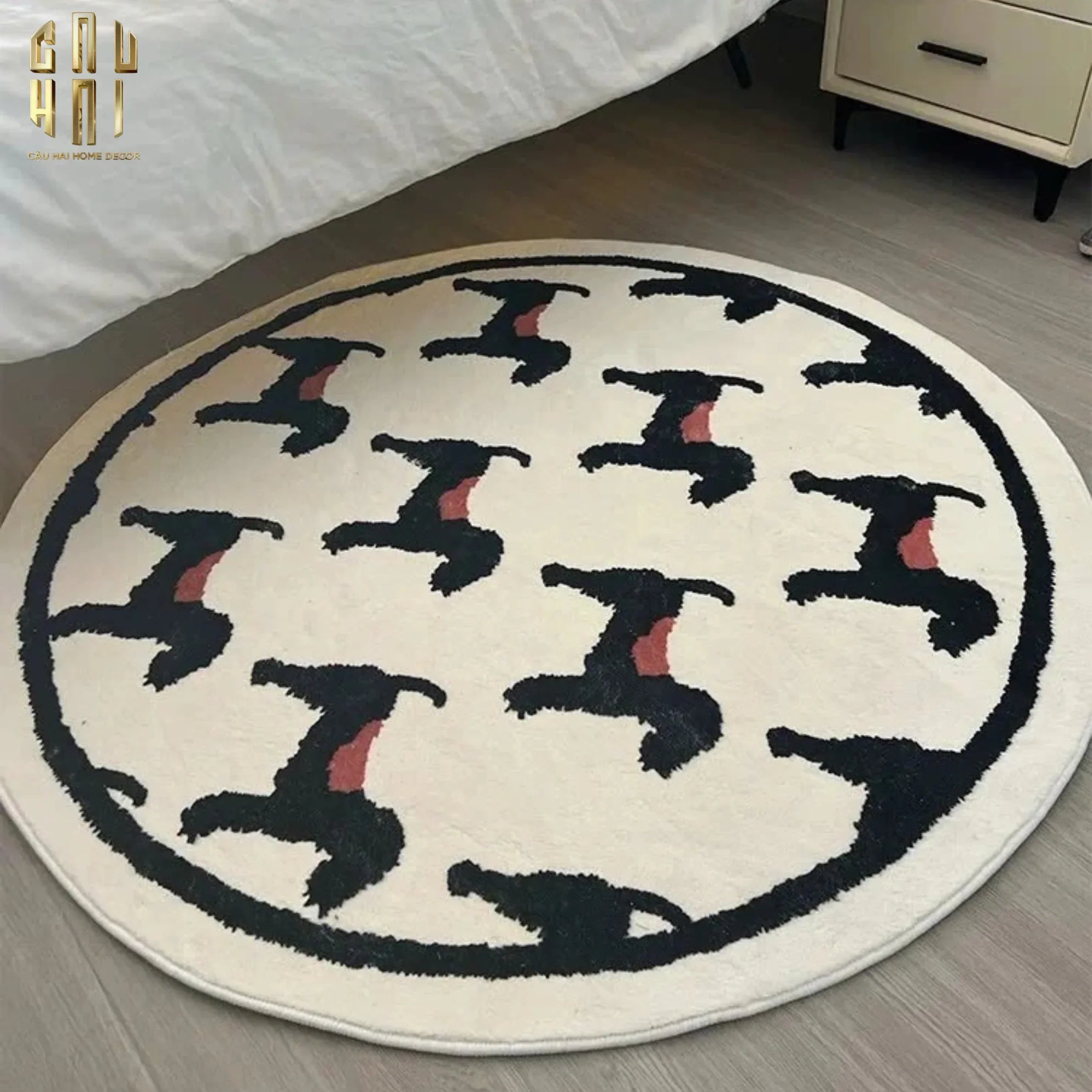 Thảm Tròn Dệt Kim D120/160 - Noble Caniche-THẢM TRÒN - THẢM BED-CẬU HAI HOME DECOR