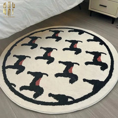 Thảm Tròn Dệt Kim D120/160 - Noble Caniche-THẢM TRÒN - THẢM BED-CẬU HAI HOME DECOR