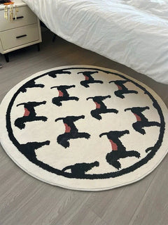 Thảm Tròn Dệt Kim D120/160 - Noble Caniche-CẬU HAI HOME DECOR