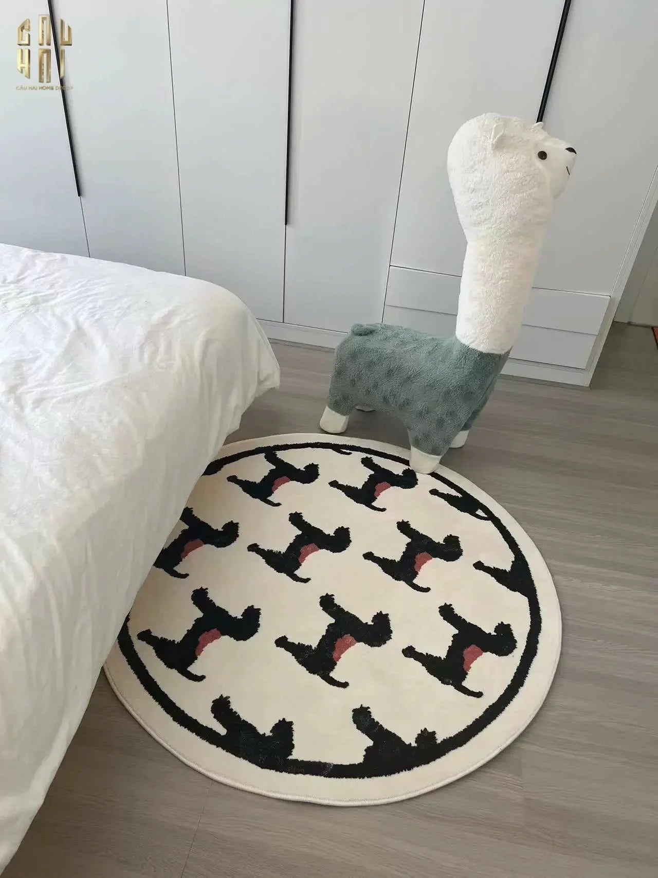 Thảm Tròn Dệt Kim D120/160 - Noble Caniche-CẬU HAI HOME DECOR