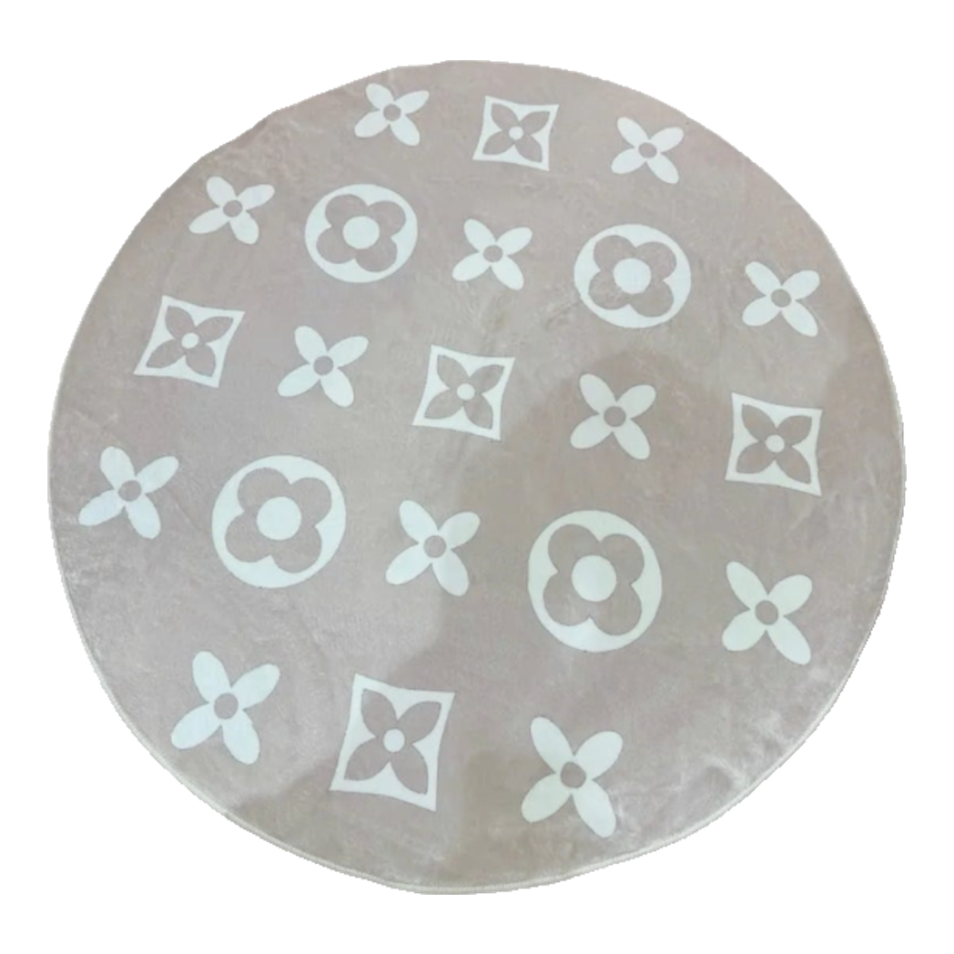 Thảm Tròn Dệt Kim -  Le Beige Fleur de Monogram D100/120