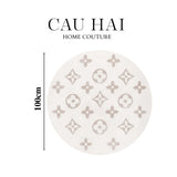 THẢM TRÒN DỆT KIM - LOUIS.V LE IVORY MONO D100/120