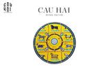 THẢM TRÒN NHUNG BỈ D100 - ROUND CARPET JAUNE BLEU RENAISSANCE-CẬU HAI HOME DECOR