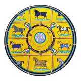 Thảm Tròn Nhung Bỉ D100 - Round Carpet Jaune Bleu Renaissance