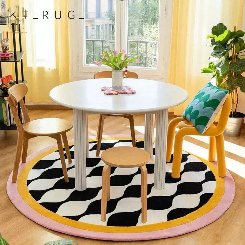 Thảm Tròn Nhung Bỉ D120 - Illusion Circle-CẬU HAI HOME DECOR