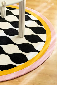 Thảm Tròn Nhung Bỉ D120 - Illusion Circle-CẬU HAI HOME DECOR