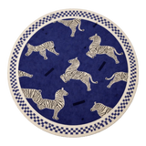 Thảm Tròn Nhung Bỉ - La Danse Du Zèbre - Bleu Indigo
 D140