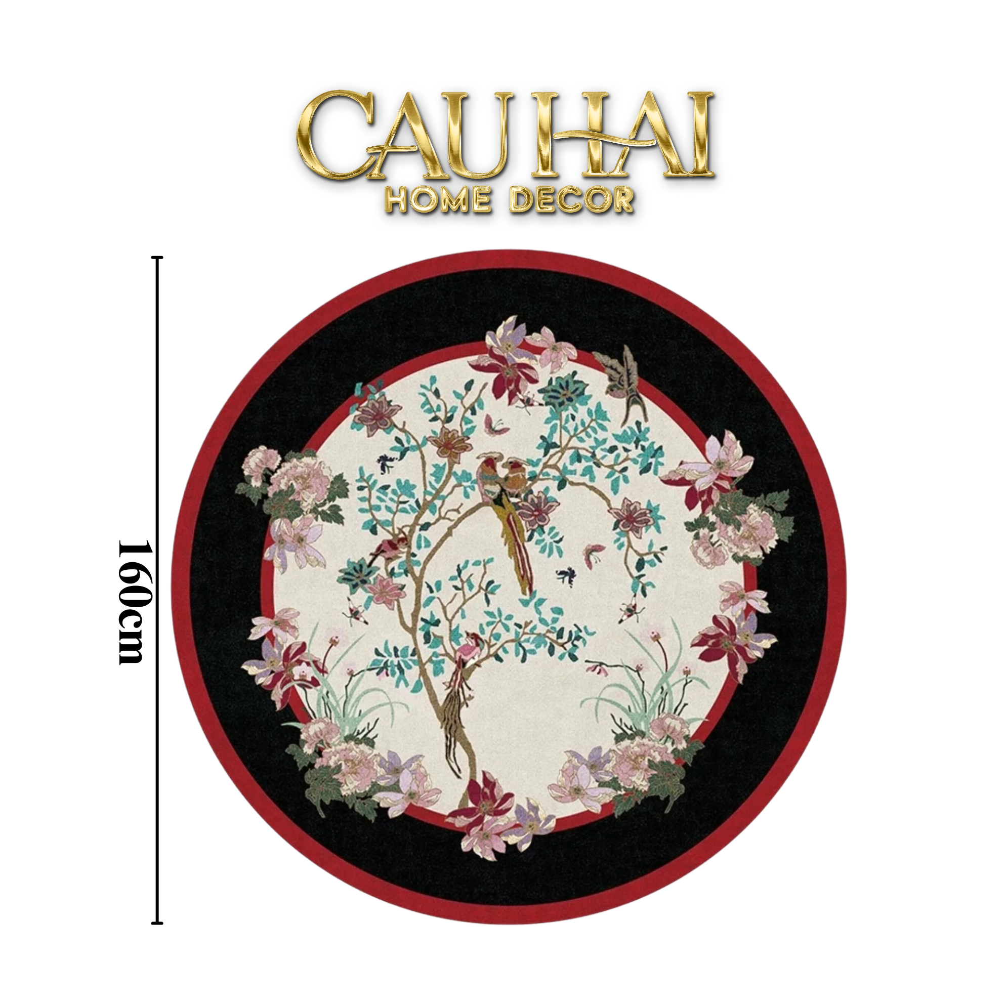 Thảm Tròn Nhung Bỉ D160 - Nocturne Avian Impériale Rectangular - CẬU HAI HOME DECOR