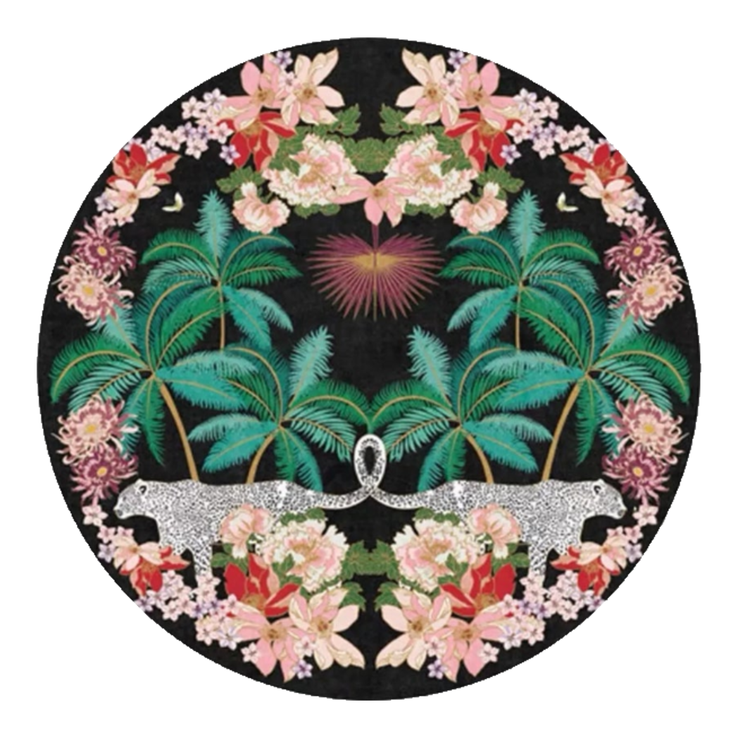 Thảm Tròn Nhung Bỉ D160 - Nocturne Jungle Panthera