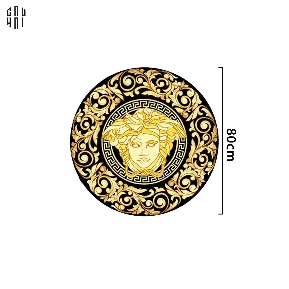 Thảm Tròn Nhung Bỉ D80 - Ronde Carpet Barocco - Medusa Fascination-CẬU HAI HOME DECOR