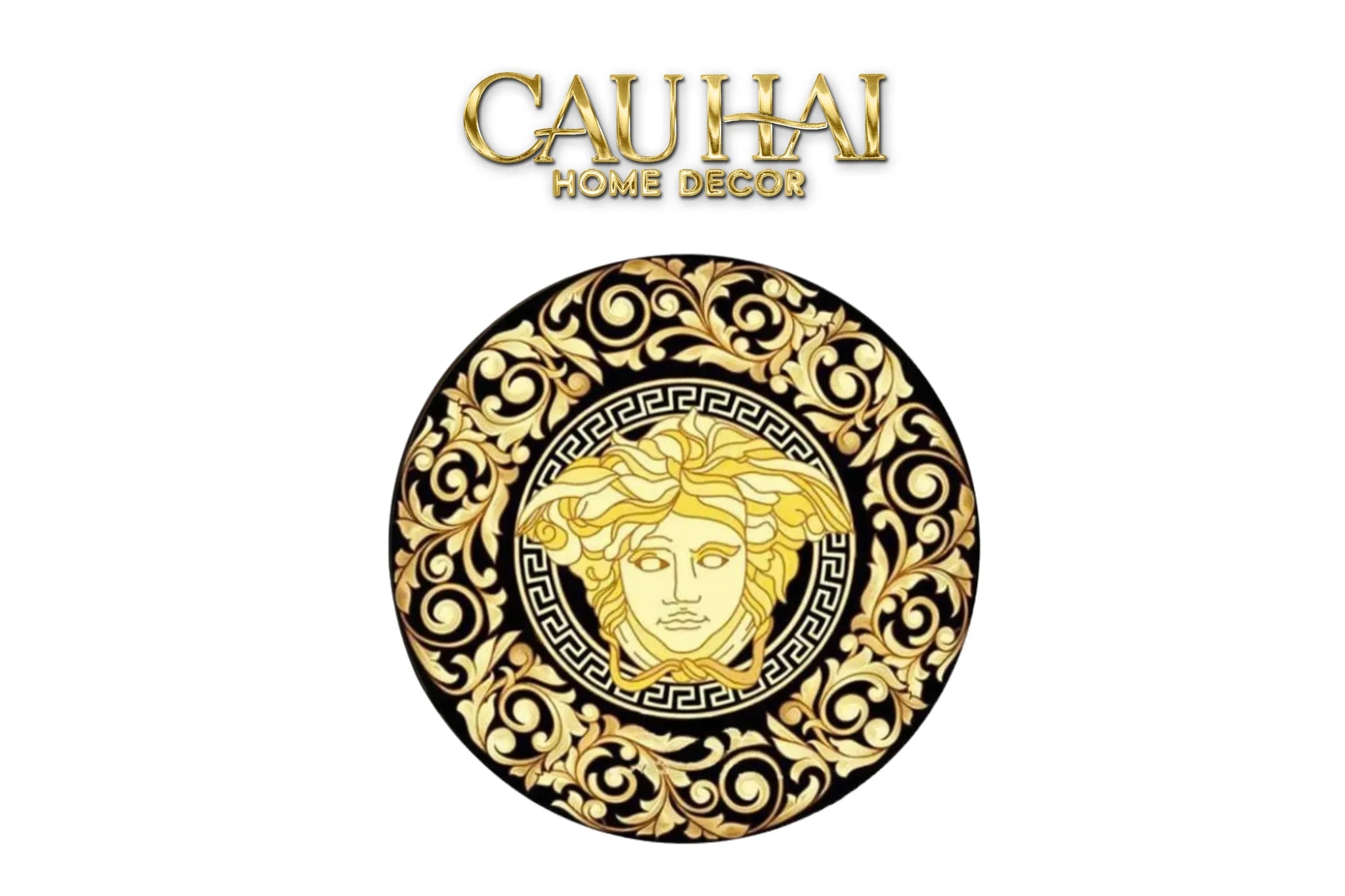 Thảm Tròn Nhung Bỉ D80 - Ronde Carpet Barocco - Medusa Fascination-CẬU HAI HOME DECOR