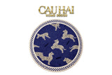 Thảm Tròn Nhung Bỉ - La Danse Du Zèbre - Bleu Indigo D140-THẢM TRÒN - THẢM BED-CẬU HAI HOME DECOR