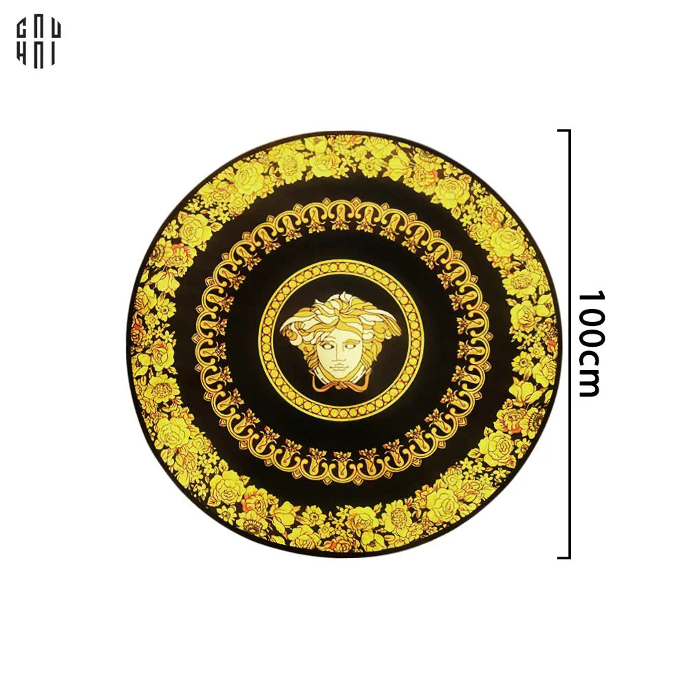 THẢM TRÒN NHUNG BỈ - ROUND CARPET - D100 GIANNI VERS. MEDUSA BAROQUE