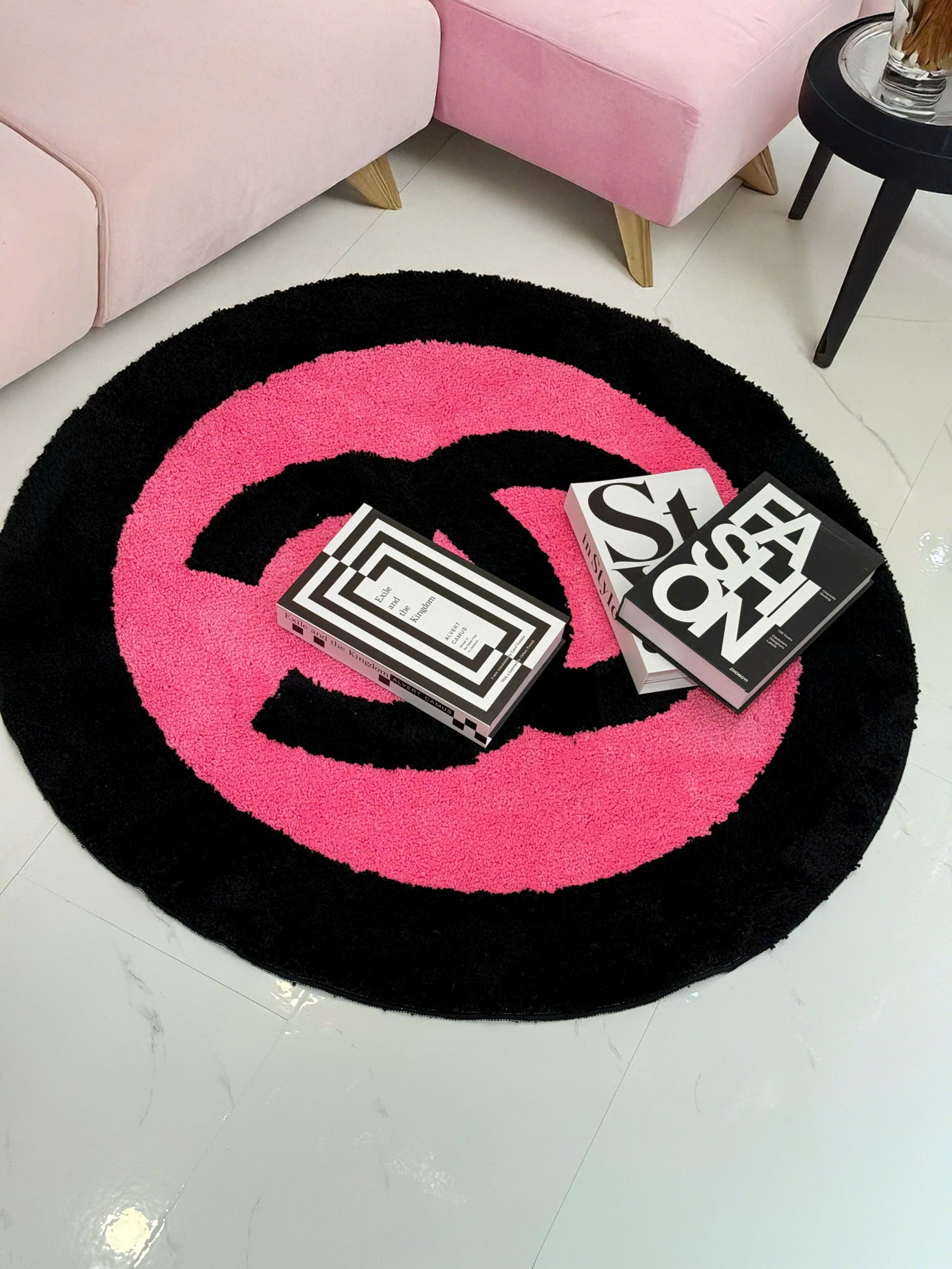 Thảm Tròn Sợi Dệt D100 - "Blackpink" Allure Limitée Édition-THẢM TRÒN-CẬU HAI HOME DECOR