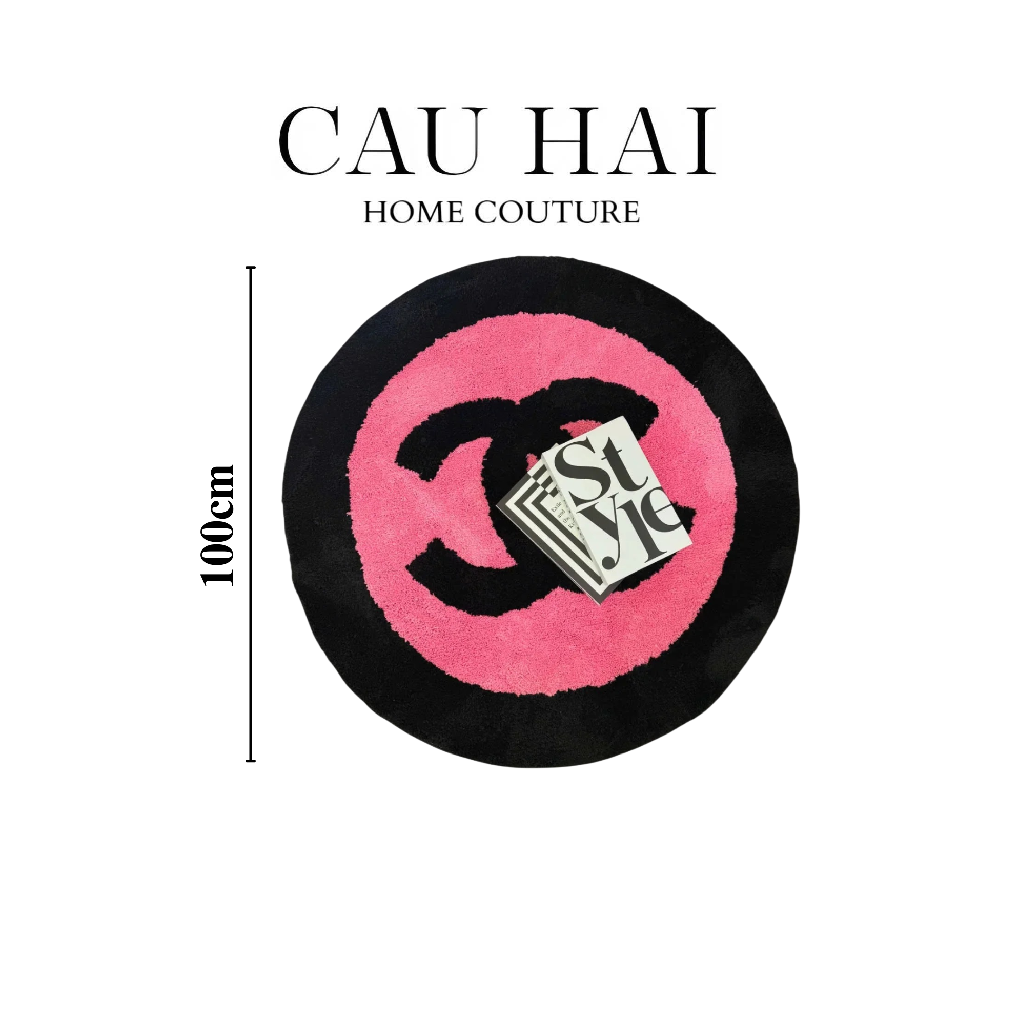Thảm Tròn Sợi Dệt D100 - "Blackpink" Allure Limitée Édition-THẢM TRÒN-CẬU HAI HOME DECOR