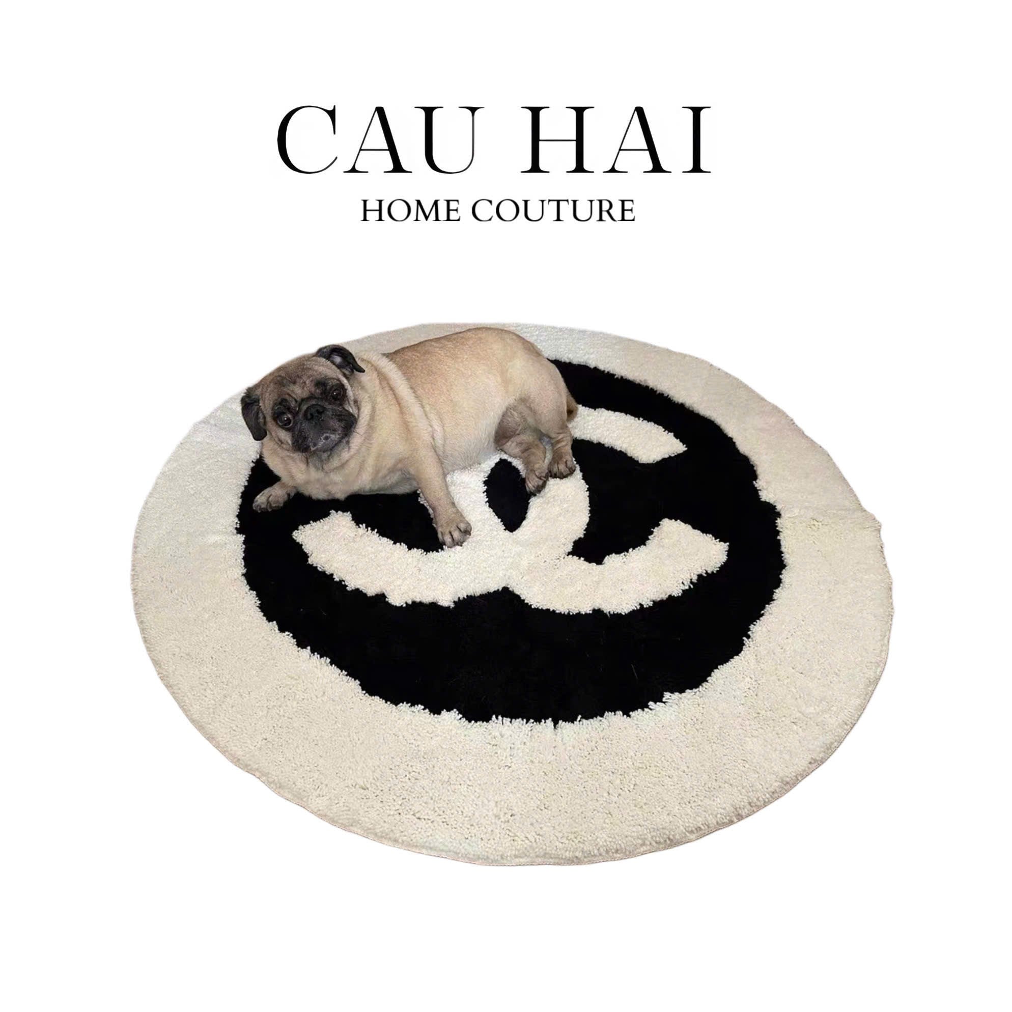 Thảm Tròn Sợi Dệt D100 - Blanche Iconique Coco Spéciale Édition - CẬU HAI HOME DECOR