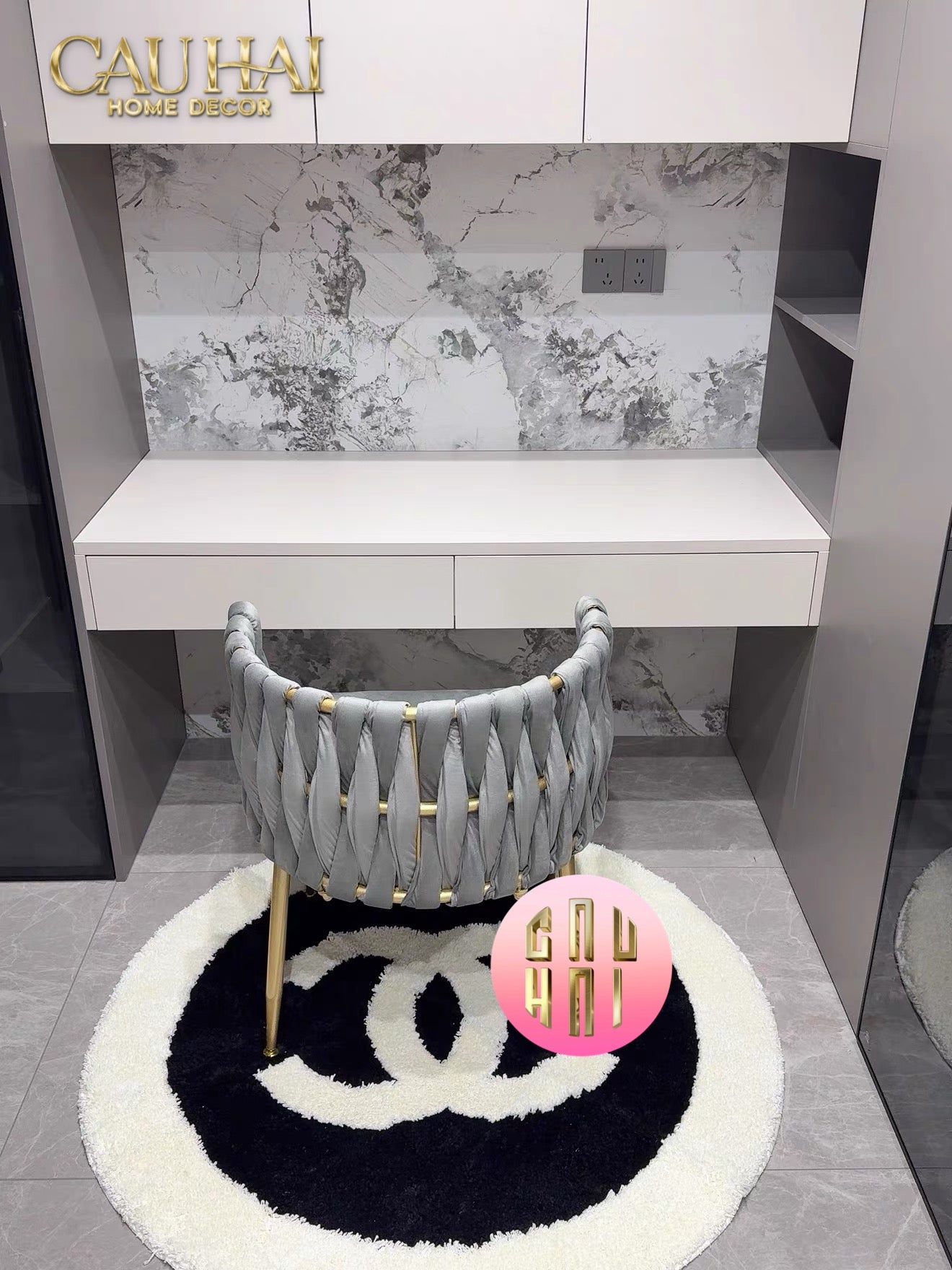 Thảm Tròn Sợi Dệt D100 - Blanche Iconique Coco Spéciale Édition-THẢM TRÒN - THẢM BED-CẬU HAI HOME DECOR