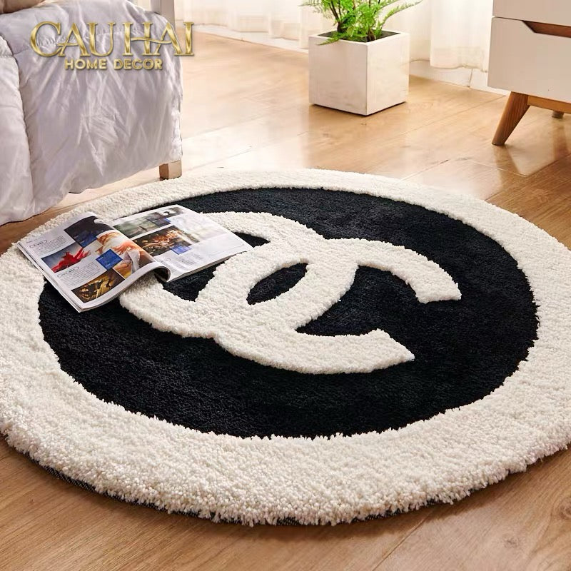 Thảm Tròn Sợi Dệt D100 - Blanche Iconique Coco Spéciale Édition-THẢM TRÒN - THẢM BED-CẬU HAI HOME DECOR